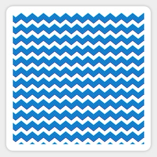 Dark and Light Blue Zig Zag Chevron Lines Repeat Pattern Sticker